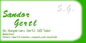 sandor gertl business card